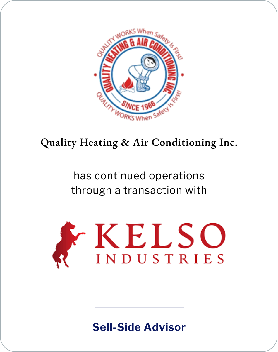 SC&H Capital Advises Quality Heating & Air Conditioning Company, Inc. in Sale to Kelso Industries, LLC